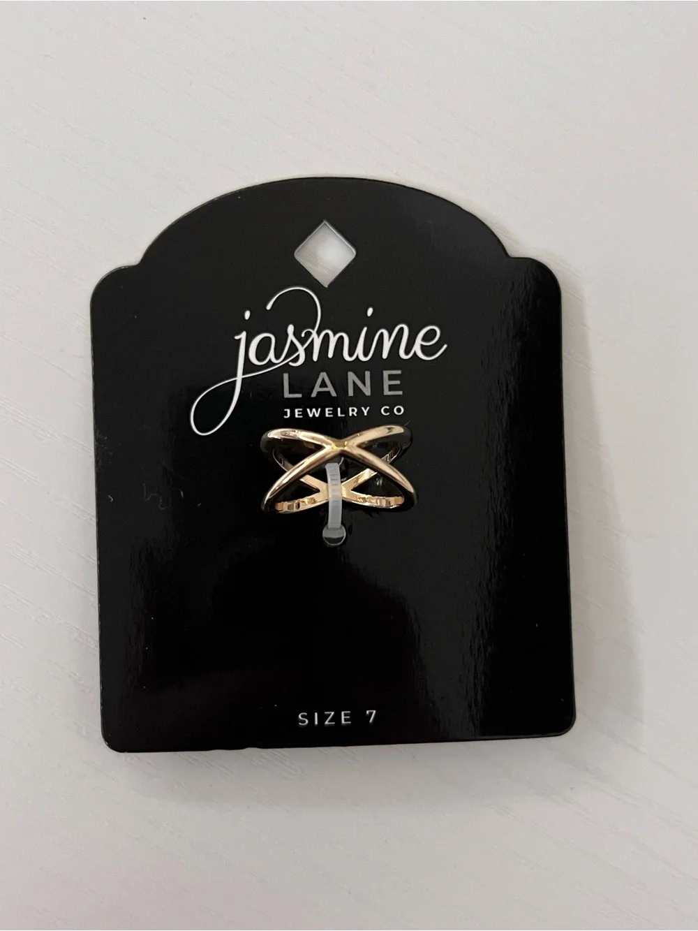 Jasmine Lane Jewelry Co Gold Tone Crisscross Ring Size 7 NWT